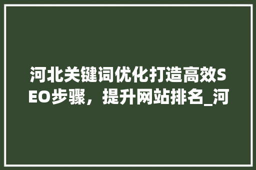 河北关键词优化打造高效SEO步骤，提升网站排名_河北关键词优化哪个好用