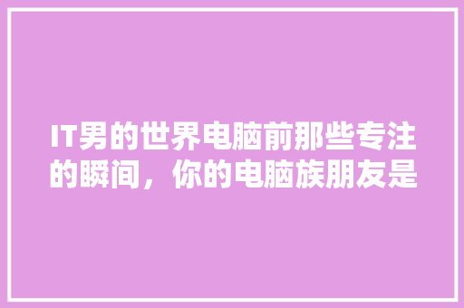 IT男的世界电脑前那些专注的瞬间，你的电脑族朋友是不是这样 项目报告