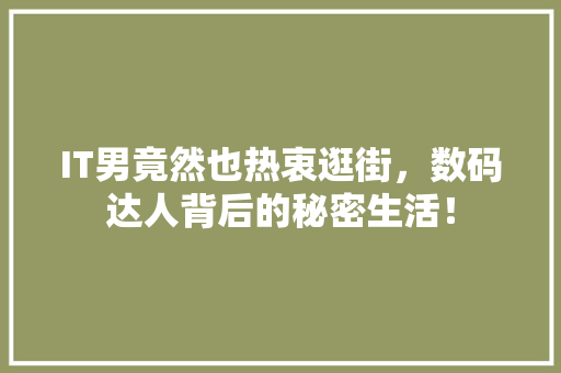 IT男竟然也热衷逛街，数码达人背后的秘密生活！ 响应式设计