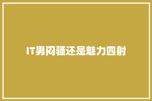 IT男闷骚还是魅力四射 响应式设计