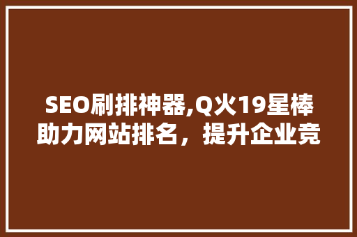 SEO刷排神器,Q火19星棒助力网站排名，提升企业竞争力