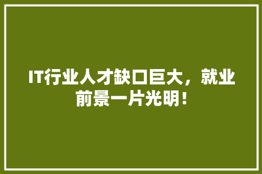 IT行业人才缺口巨大，就业前景一片光明！ 响应式设计