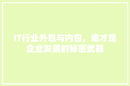 IT行业外包与内包，谁才是企业发展的秘密武器 市场营销范文