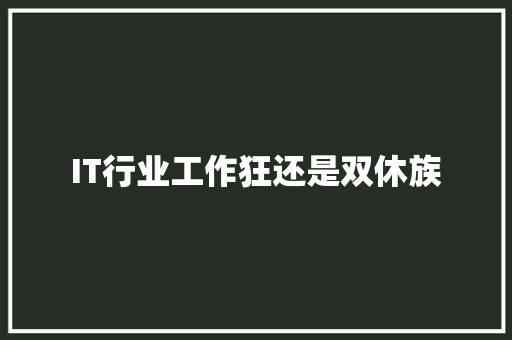 IT行业工作狂还是双休族 市场营销范文