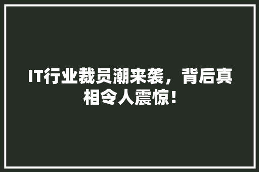 IT行业裁员潮来袭，背后真相令人震惊！ 市场营销范文