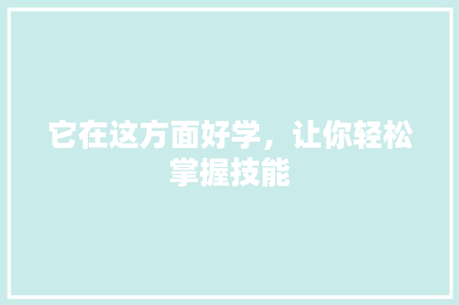它在这方面好学，让你轻松掌握技能 响应式设计