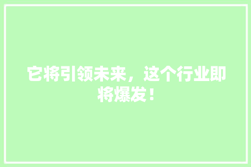 它将引领未来，这个行业即将爆发！ 响应式设计