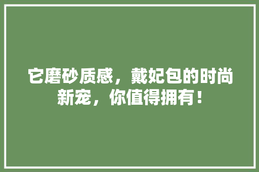 它磨砂质感，戴妃包的时尚新宠，你值得拥有！ MySQL