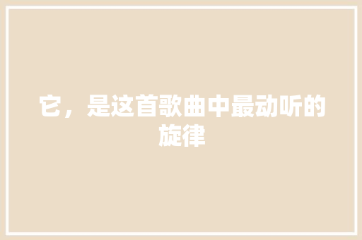 它，是这首歌曲中最动听的旋律