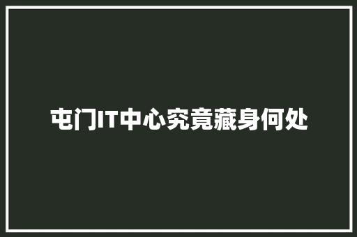 屯门IT中心究竟藏身何处 项目报告