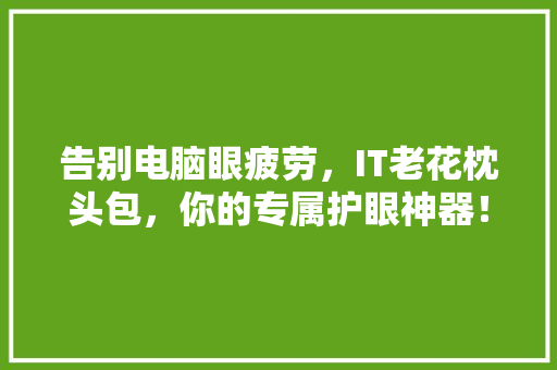 告别电脑眼疲劳，IT老花枕头包，你的专属护眼神器！