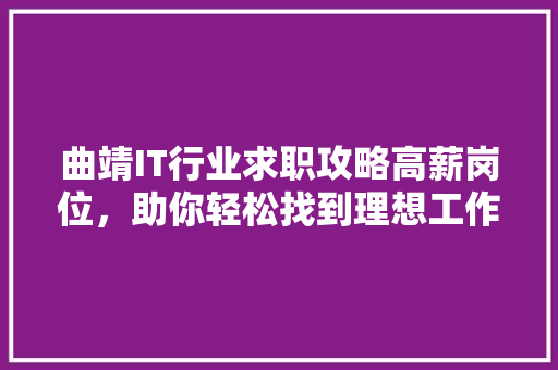 曲靖IT行业求职攻略高薪岗位，助你轻松找到理想工作！