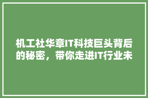 机工社华章IT科技巨头背后的秘密，带你走进IT行业未来！