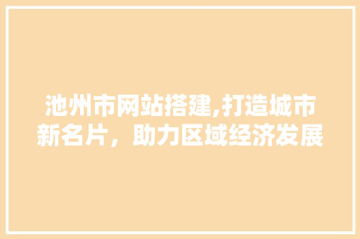 池州市网站搭建,打造城市新名片，助力区域经济发展