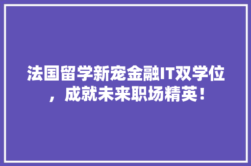 法国留学新宠金融IT双学位，成就未来职场精英！ 缓存Redis