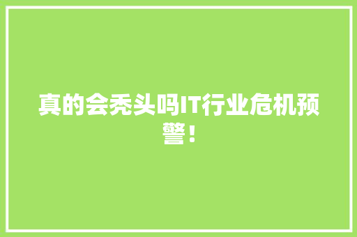 真的会秃头吗IT行业危机预警！ 市场营销范文