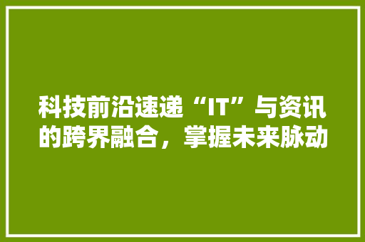 科技前沿速递“IT”与资讯的跨界融合，掌握未来脉动！ 前端技术