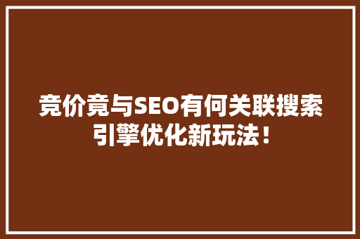 竞价竟与SEO有何关联搜索引擎优化新玩法！