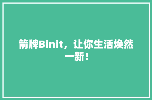 箭牌Binit，让你生活焕然一新！ 网站建设