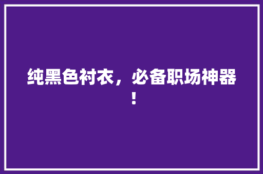 纯黑色衬衣，必备职场神器！