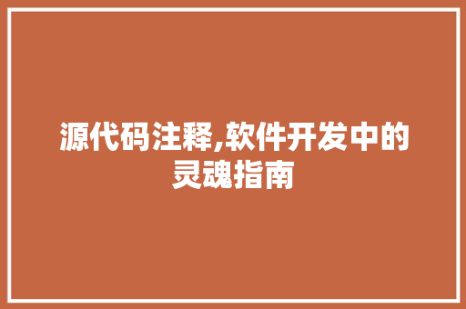 源代码注释,软件开发中的灵魂指南