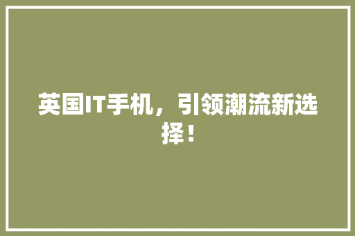 英国IT手机，引领潮流新选择！