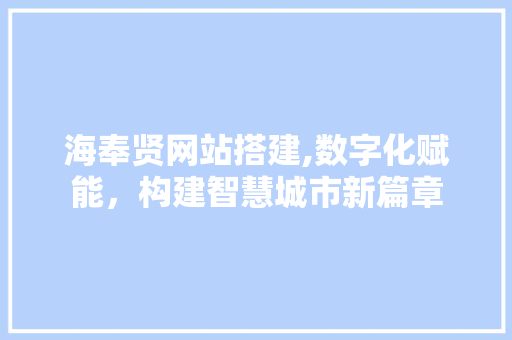 海奉贤网站搭建,数字化赋能，构建智慧城市新篇章