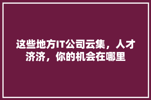 这些地方IT公司云集，人才济济，你的机会在哪里 响应式设计