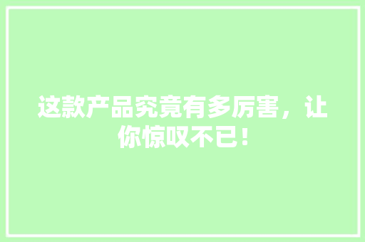 这款产品究竟有多厉害，让你惊叹不已！ 响应式设计