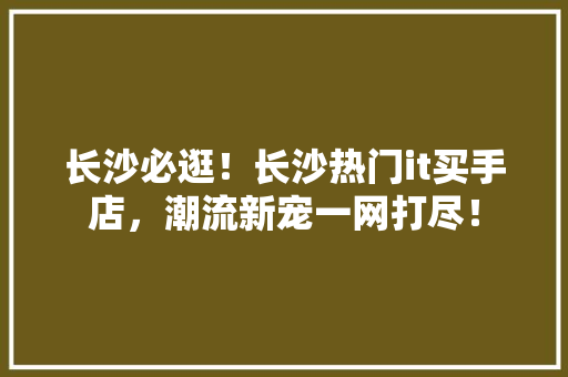长沙必逛！长沙热门it买手店，潮流新宠一网打尽！ 缓存Redis