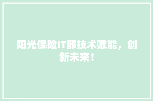 阳光保险IT部技术赋能，创新未来！ 缓存Redis