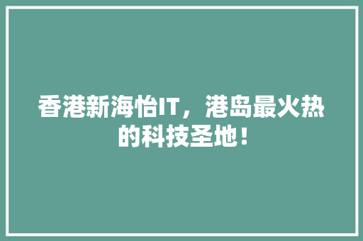 香港新海怡IT，港岛最火热的科技圣地！ 后端技术