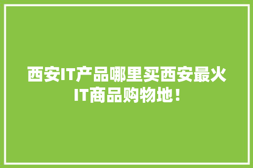 西安IT产品哪里买西安最火IT商品购物地！ 商务信函