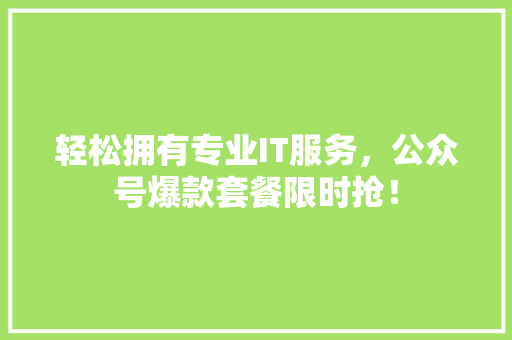 轻松拥有专业IT服务，公众号爆款套餐限时抢！ 商务信函