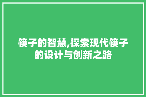 筷子的智慧,探索现代筷子的设计与创新之路