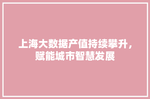 上海大数据产值持续攀升，赋能城市智慧发展