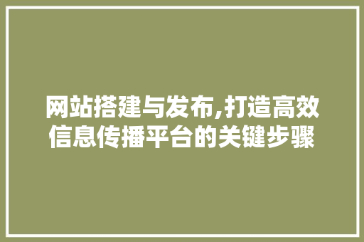 网站搭建与发布,打造高效信息传播平台的关键步骤 商务信函