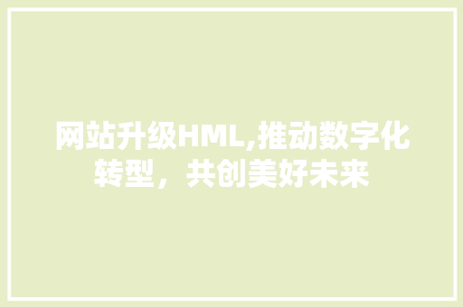 网站升级HML,推动数字化转型，共创美好未来 商务信函