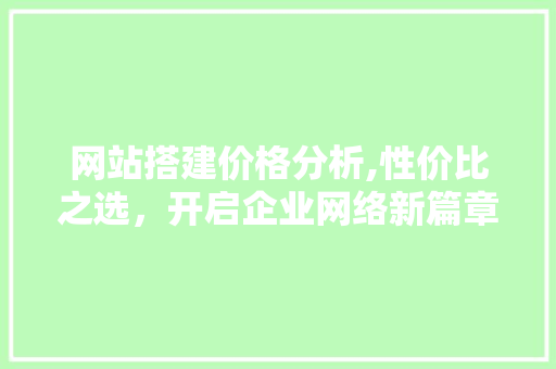 网站搭建价格分析,性价比之选，开启企业网络新篇章 项目报告