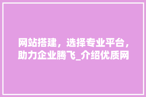 网站搭建，选择专业平台，助力企业腾飞_介绍优质网站搭建服务商 缓存Redis