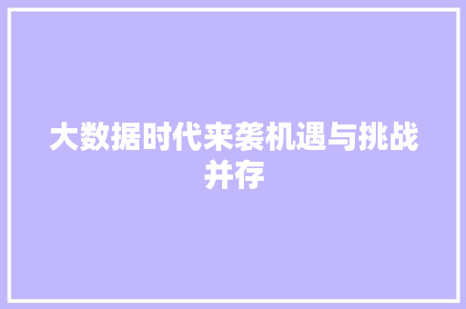 大数据时代来袭机遇与挑战并存 市场营销范文