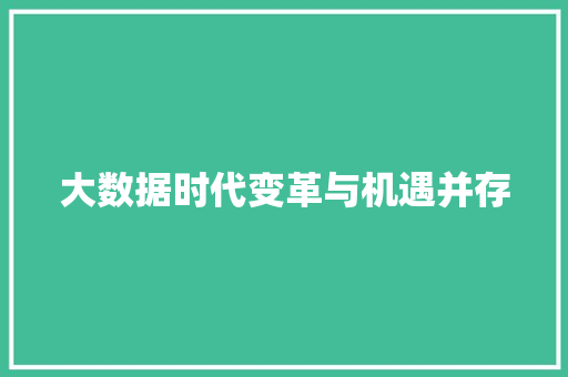 大数据时代变革与机遇并存