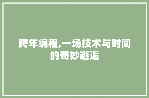 跨年编程,一场技术与时间的奇妙邂逅 市场营销范文