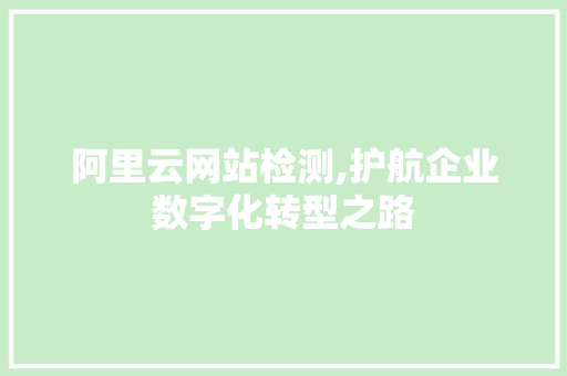 阿里云网站检测,护航企业数字化转型之路 项目报告