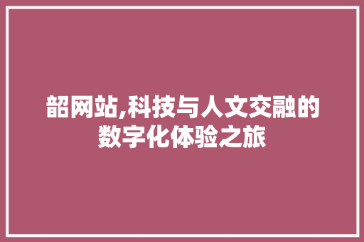 韶网站,科技与人文交融的数字化体验之旅 响应式设计
