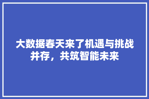大数据春天来了机遇与挑战并存，共筑智能未来