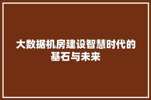 大数据机房建设智慧时代的基石与未来