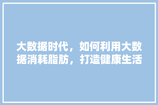 大数据时代，如何利用大数据消耗脂肪，打造健康生活