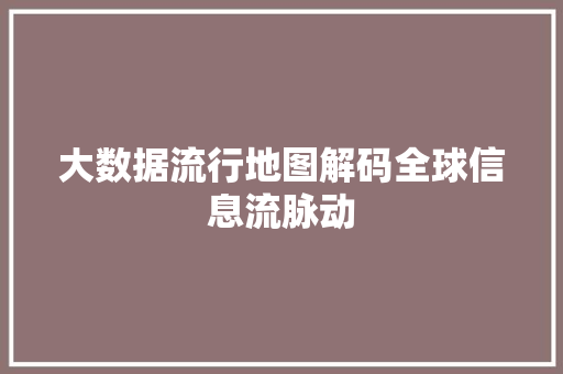大数据流行地图解码全球信息流脉动