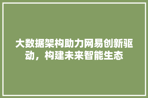 大数据架构助力网易创新驱动，构建未来智能生态